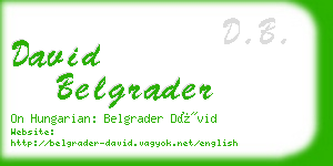 david belgrader business card